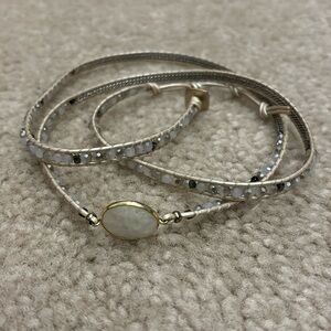 NWT Nakamol Nancie White Natural Stone 35” Wrap Bracelet